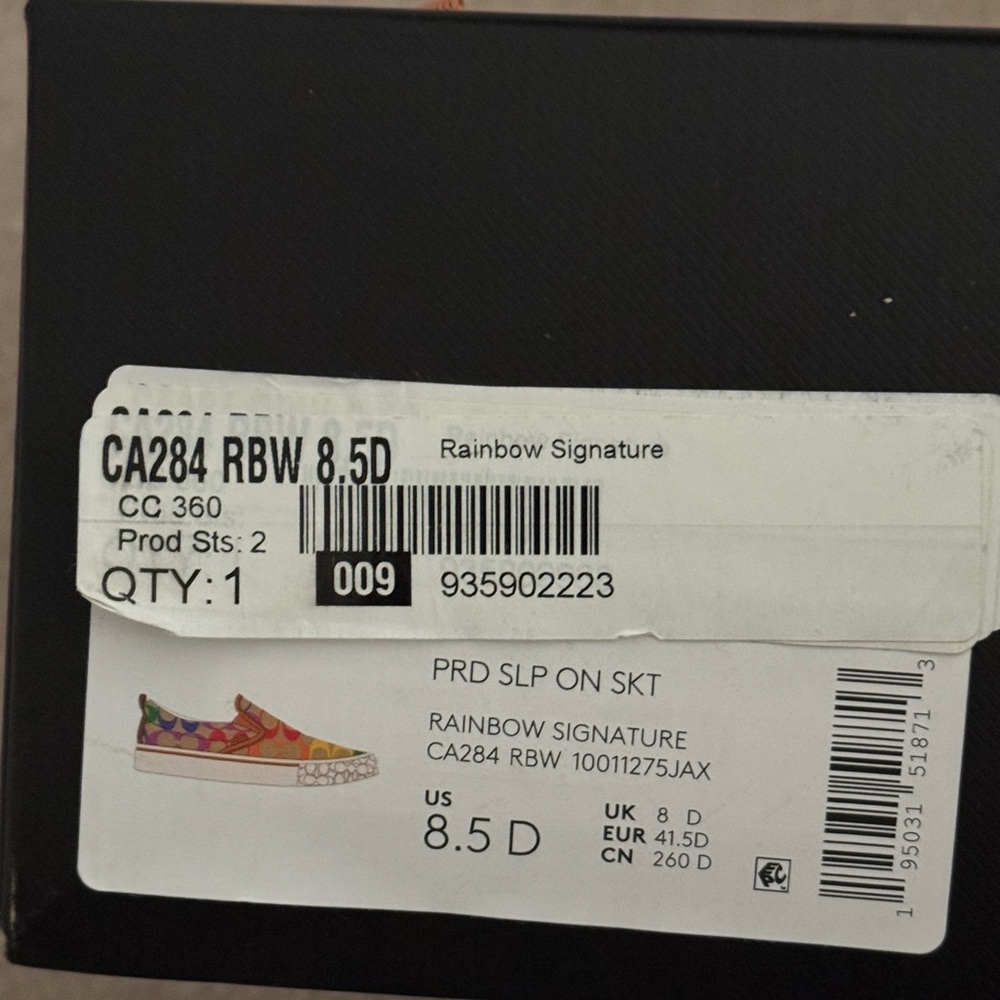 NEW Coach Skate Slip On Sneaker In Rainbow Signature Canvas Size 8.5 NEW IN BOX - Picture 3 of 4